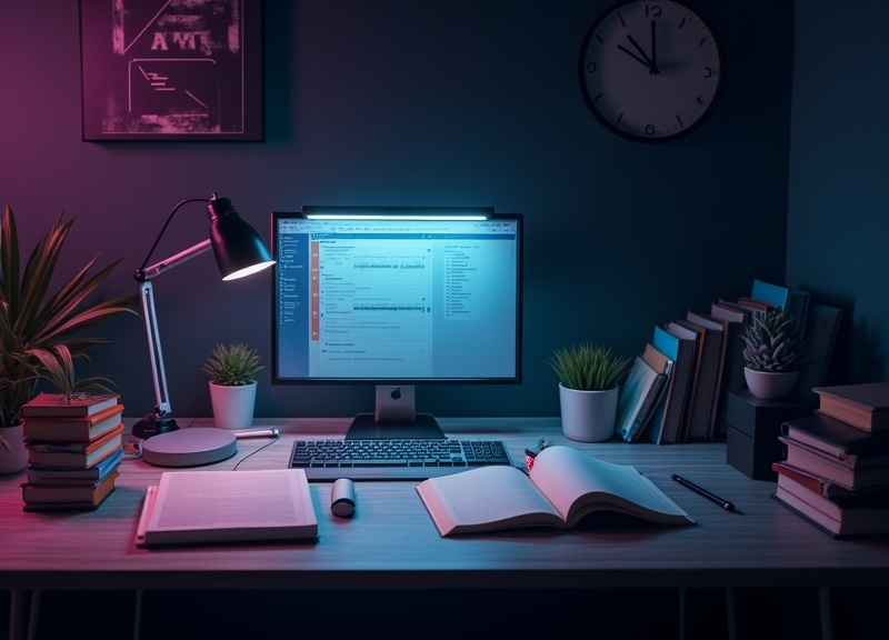 Escritorio organizado para preparar oposiciones con planificador y libros