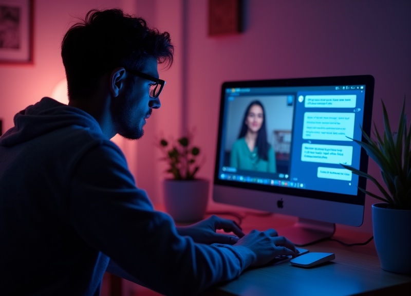 Estudiante conversando con un mentor virtual por Telegram