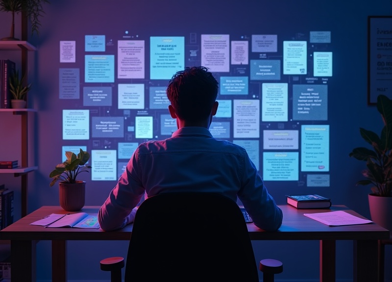 Técnicas de estudio modernas con mapas mentales y flashcards holográficas