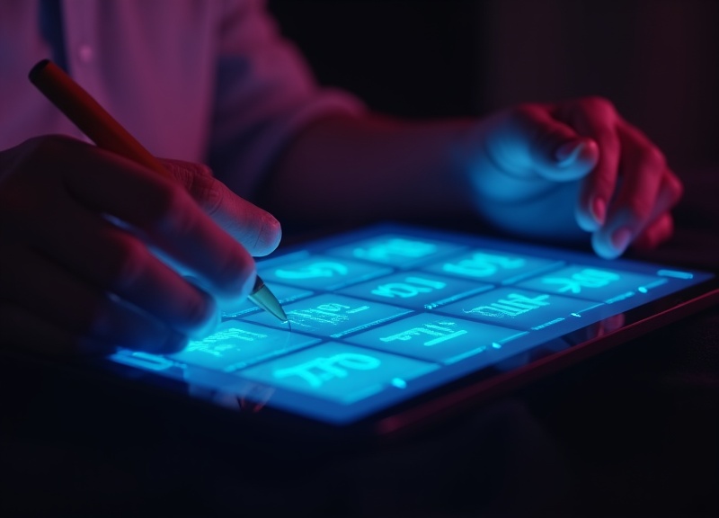 Estudiante usando repetición espaciada con flashcards digitales en tablet